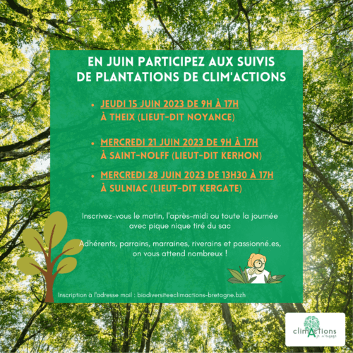 En juin 2023 – Participez aux suivis de plantations